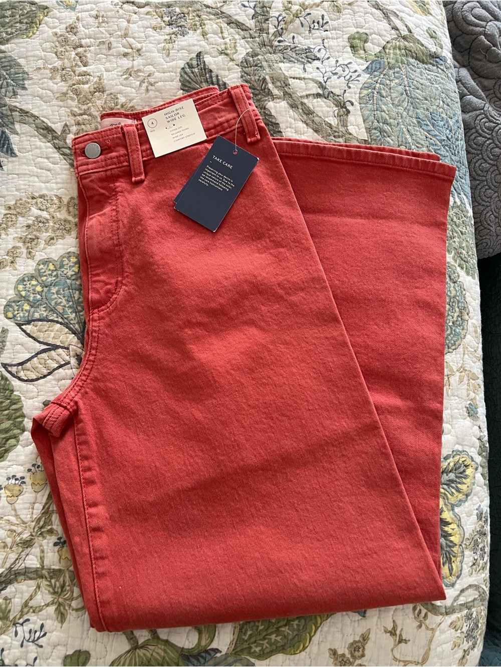Custom request universal thread size 4 high rise sailor wide leg